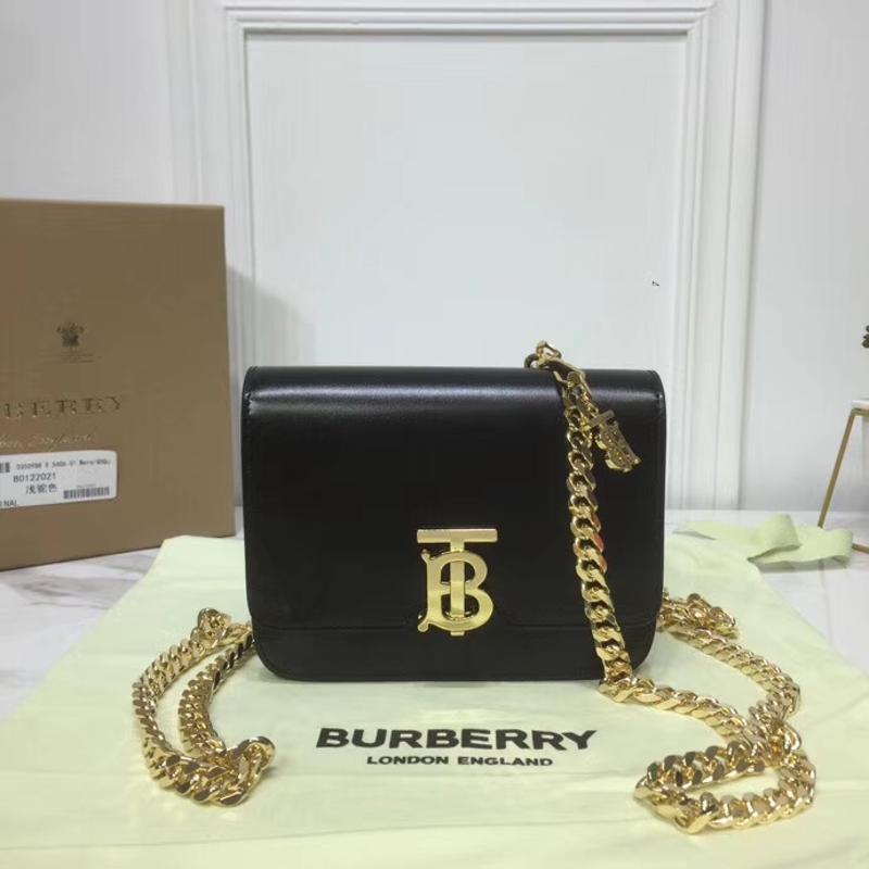 Burberry Handbags 80122011 Full Leather Plain Black
